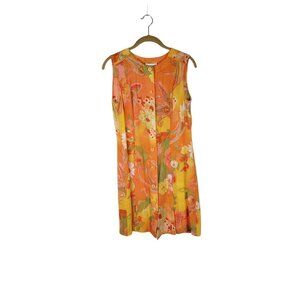 La Perla Anna Club Button Up Tunic Coverup Orange Hippy Floral Paisley Size 44
